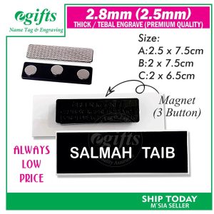 Name Tag MAGNET untuk Tag Nama Sekolah Cikgu, Name Tag Kakitangan Kerajaan dan Penjawat Awam