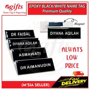 Name Tag Epoxy MAGNET, Penjawat Awam, Tag Name Pejabat, Tag Nama Sekolah, Tag Nama Cikgu