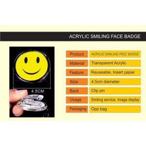 Smile Face Badge, ID Badge (10pcs/Bag)
