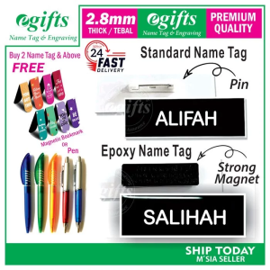 Name Tag MAGNET, Name Tag PIN Untuk Tag Nama Sekolah Cikgu, Murid dan Pekerja Pejabat untuk Biasa dan Epoxy