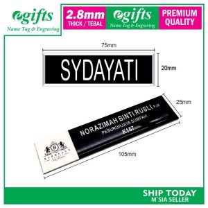 Name Tag with BIG FONT (Font Height 10-12mm), Big Size Name tag with Logo