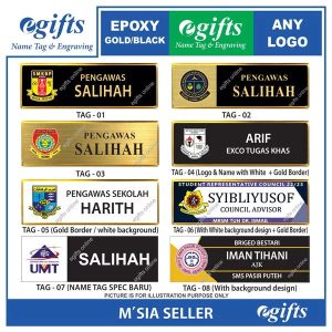 [Min 10pcs] Tag Nama Epoksi untuk Sekolah, Kelab, Persatuan. Epoxy Name Tag for Scholl, Club, Society.