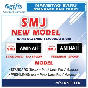 [Min 2 PCS] [Beri Nama di Mesej@Chat] SMJ Name Tag 75X25mm Epoxy/Standard Logo pin/magnet