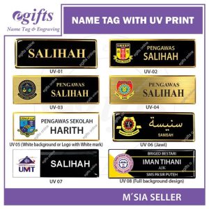 [Min 2pcs] Buatan Khas Epoxy Name Tag Cetakan UV untuk Sekolah, Pejabat dan Persatuan