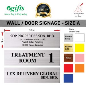DOOR / Wall Signage Assorted Color Plate- Large Size A, B & C [Office, Retail/Shop, Factory] [Custom Text]
